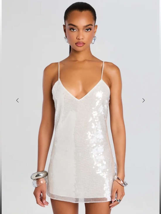 Retrofete White Sequin Mini Slip Dress - Picture 5 of 13